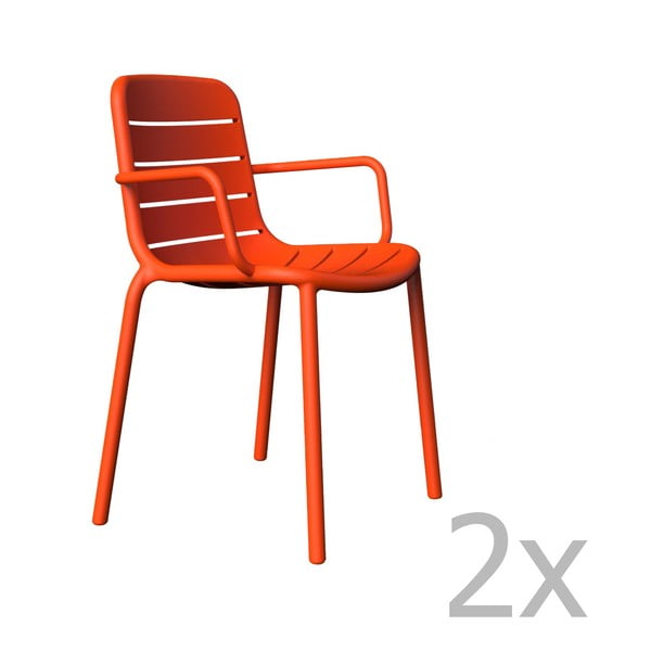 2 sarkanu dārza krēslu komplekts Resol Gina