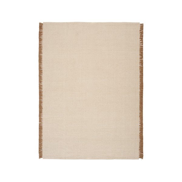 Krēmkrāsas ar rokām darināts celiņa paklājs no kokvilnas maisījuma 80x150 cm Channa – Jotex
