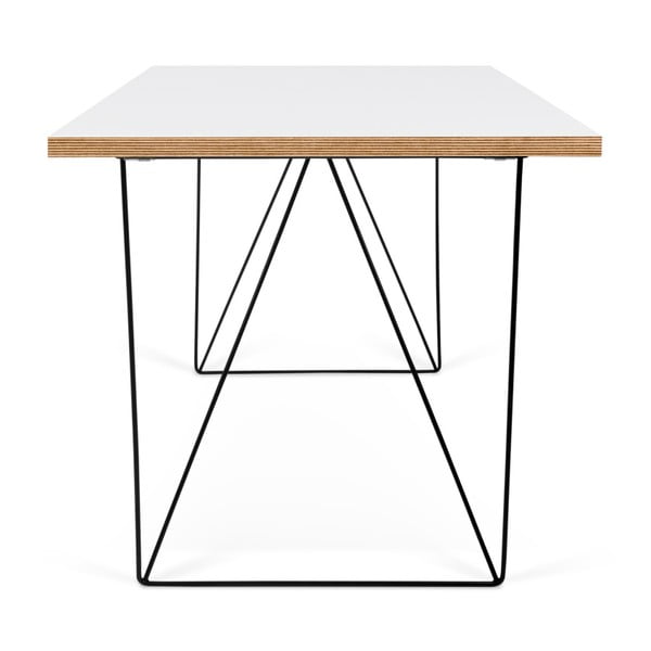 Balts rakstāmgalds ar melnām kājām TemaHome Flow, 140 x 75 cm-image-3