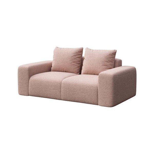 Gaiši rozā dīvāns no buklē auduma 212 cm Feiro – MESONICA-image-2