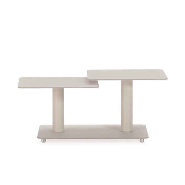 Krēmkrāsas stikla žurnālgaldiņš 54x115 cm Elvi – Marckeric-image-1