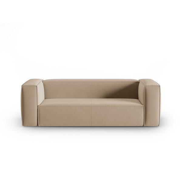 Gaiši brūns samta dīvāns 200 cm Mackay – Cosmopolitan Design