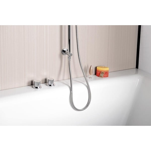 Spīdīgas sudraba krāsas misiņa sienas dušas stienis ar bīdāmu turētāju/ar ūdens izvadi 76 cm Daniela – Sapho-image-4