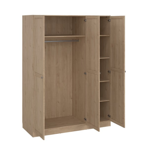 Dabīga toņa drēbju skapis ar ozolkoka imitāciju 147x200 cm Billund – Tvilum-image-4