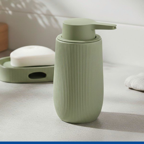 Zaļš plastmasas ziepju dozators 400 ml Fablo – Wenko-image-1