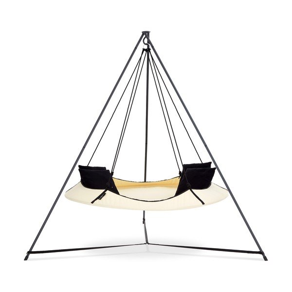 Krēmkrāsas dārza šūpoles ar statīvu – Hangout Pod-image-1