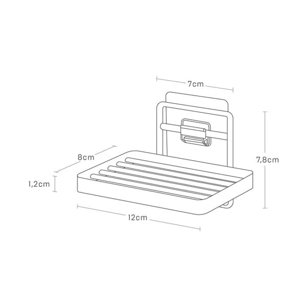 Balts metāla pašlīmējošs ziepju trauks Film Hook – YAMAZAKI-image-4