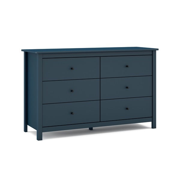 Tumši zila zema kumode no priedes 130x80 cm Misti – Marckeric-image-3