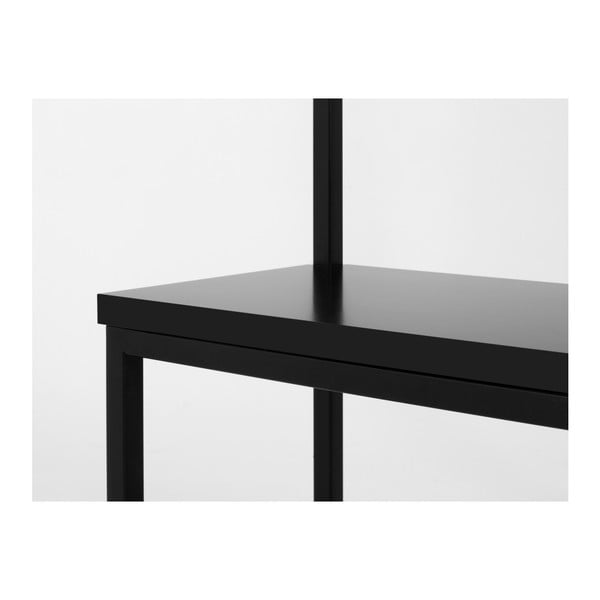 Melns mēteļu statīvs ar melnu soliņu CustomForm Next, platums 120 cm-image-2