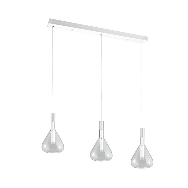 Balta LED piekaramā lampa ar stikla abažūru Cipera – CINQUE-image-1