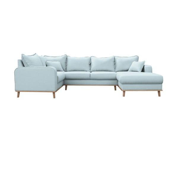 Gaiši zils stūra dīvāns (labais stūris) Beata – Ropez
