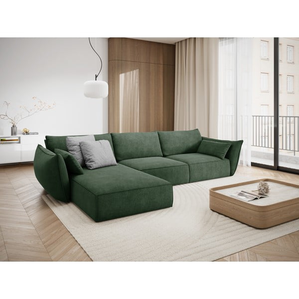 Tumši zaļš stūra dīvāns (kreisais stūris) Vanda – Mazzini Sofas-image-1