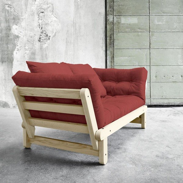 Dīvāns gulta Karup Beat Natural/Passion Red-image-2