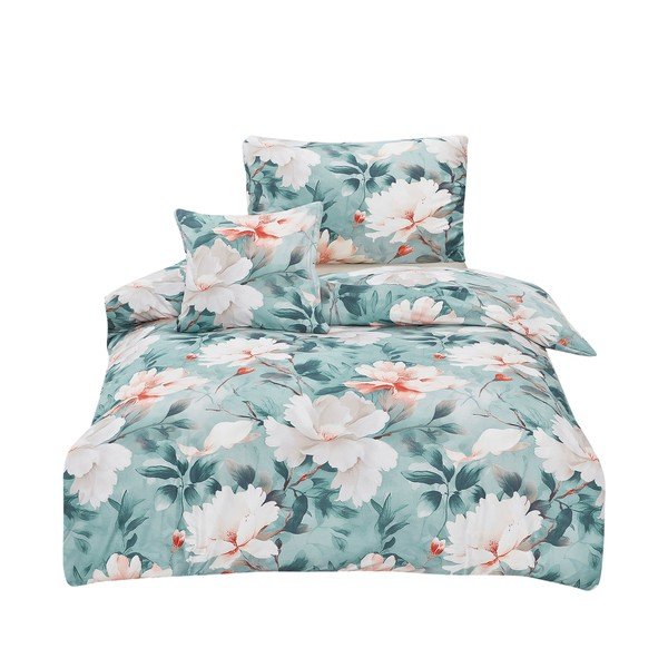 Tirkīzzila vienguļamā gultas veļa no mikrosatīna 140x200 cm Selma – My House