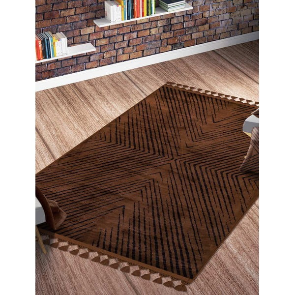 Brūns mazgājams paklājs 180x120 cm – Vitaus-image-1