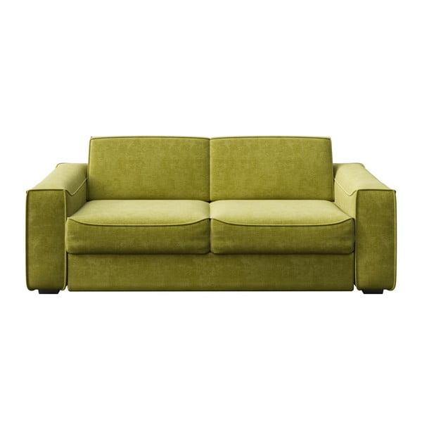 Olīvzaļš izvelkamais dīvāns MESONICA Munro, 224 cm