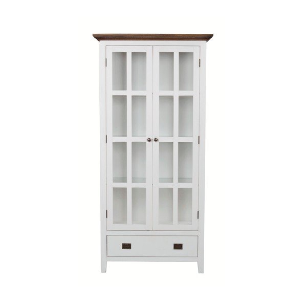 Balta koka vitrīna Rowico Nottingham, augstums 195 cm-image-1