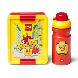 Dzeltenas un sarkanas uzkodu kastītes un dzeramās pudeles komplekts LEGO® Iconic