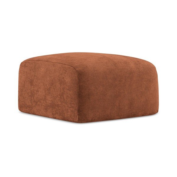 Terakotas oranžs kāju soliņš no šenila auduma Leila – Makamii-image-3