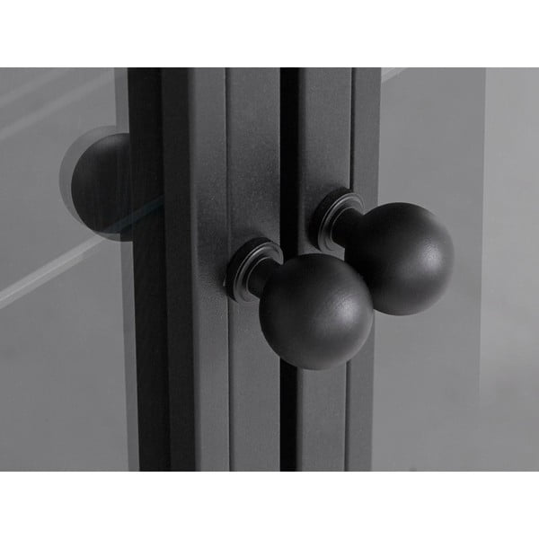 Melna divdurvju vitrīna Støraa Alva, augstums 140 cm-image-1