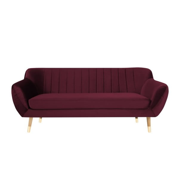 Mazzini Sofas Benito bordo krāsas samta dīvāns, 188 cm