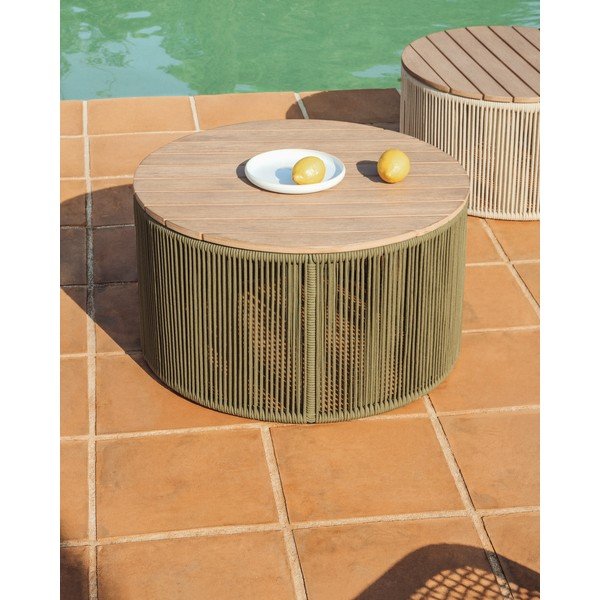 Apaļš dārza kafijas galdiņš ar akācijas koka galda virsmu ø 70 cm Dandara – Kave Home-image-1