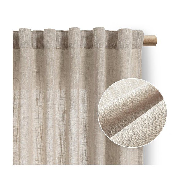 Bēšs aizkars 140x270 cm Valeta – Restilo