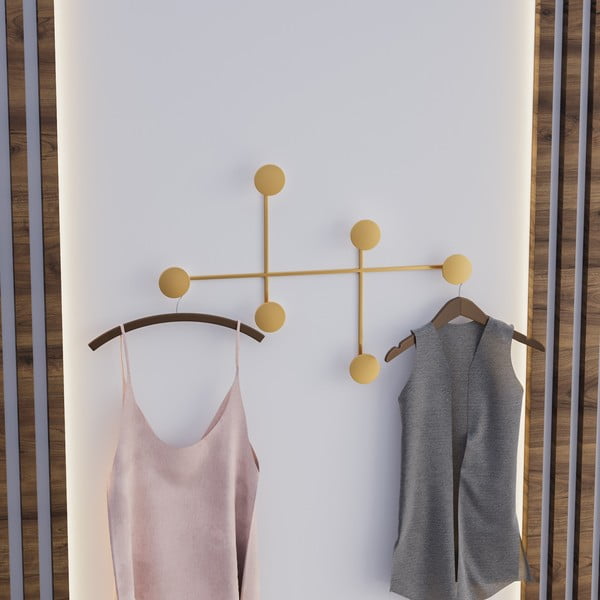 Zelta krāsas metāla sienas pakaramais Dama-A – Kalune Design-image-1