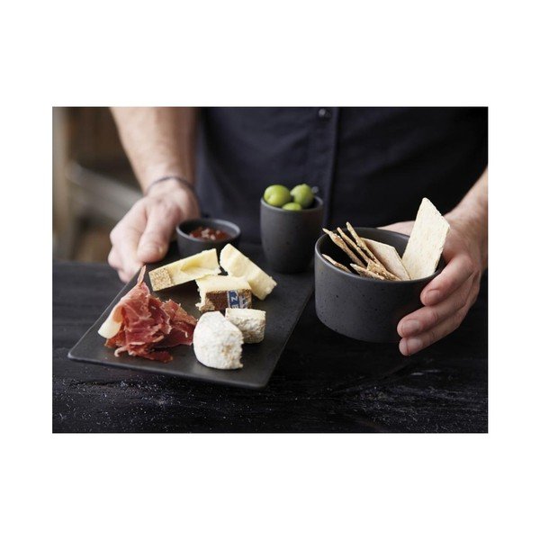 Melna keramikas servēšanas paplāte Bitz Mensa, garums 30 cm-image-1