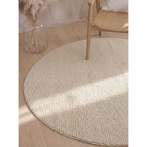 Krēmkrāsas ar rokām darināts vilnas apaļš paklājs ø 200 cm Richmond Diana – Ted Baker-image-4