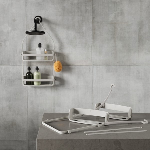 Pelēks piekarams plastmasas vannas istabas plaukts Flex – Umbra-image-1