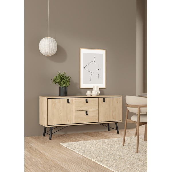 Dabīga toņa kumode ar ozolkoka imitāciju 150x72x40 cm Ry – Tvilum-image-1