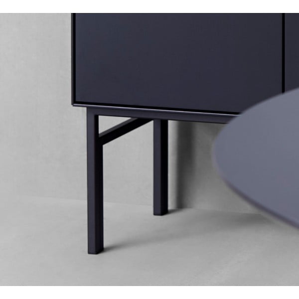 Melns vīna skapis ar ozolkoka imitāciju 91x111 cm Edge – Hammel Furniture-image-4