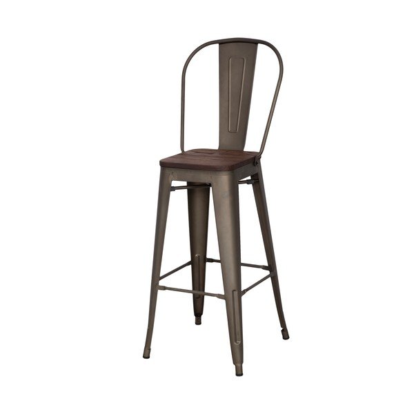 2 melni Mauro Ferretti Detroit bāra krēsli, augstums 115 cm-image-3
