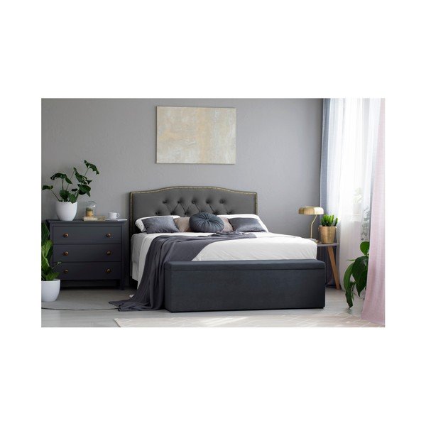 Sudrabaini pelēks gultas galvgalis Mazzini Sofas Cloves, 140 x 120 cm-image-2