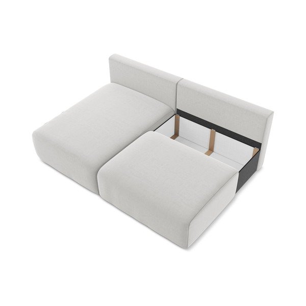 Gaiši pelēks samta salokāms stūra dīvāns ar uzglabāšanas vietu (ar kreiso stūri/ar zvilni) Kalena – Makamii-image-4