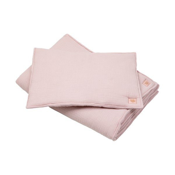 Rozā muslīna gultiņas komplekts Baby Pink – Moi Mili-image-1