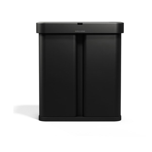 Melna atkritumu šķirošanas/bezkontakta tērauda atkritumu tvertne 34+24 l Dual Sensor – simplehuman-image-2