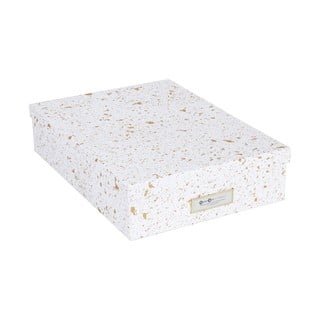 Balta ar zeltu uzglabāšanas kaste dokumentiem Bigso, A4 izmērs