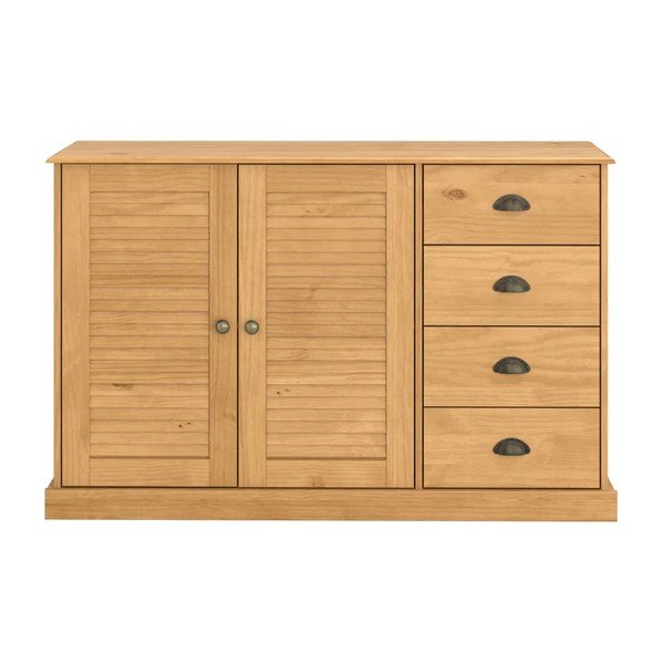 Gaiša dabīga toņa priedes masīvkoka kumode 125x80x38 cm Edith – Støraa