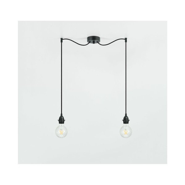 Melna dubultā griestu lampa bez abažūra Sotto Luce Bi Kage-image-1
