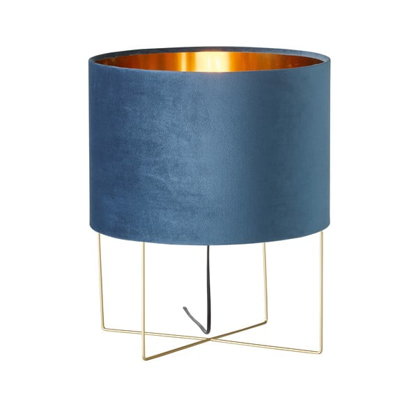 Zila galda lampa no auduma (augstums 43 cm) Aura – Fischer & Honsel