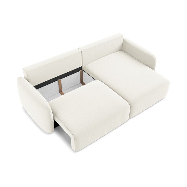 Krēmkrāsas samta salokāms stūra dīvāns ar uzglabāšanas vietu (ar labo stūri/ar zvilni) Kalena – Makamii-image-4