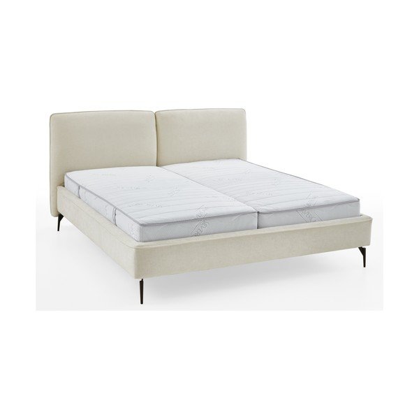 Ziloņkaula krāsas polsterēta divvietīga gulta bez režģa 180x200 cm Infinity – Meise Möbel