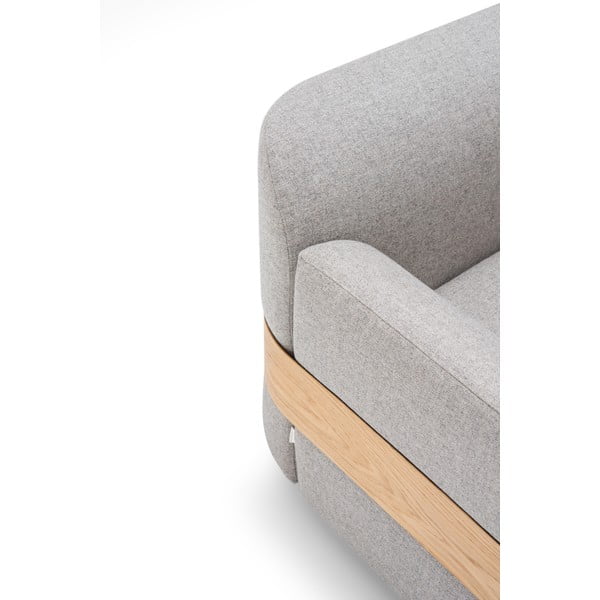 Gaiši pelēks dīvāna modulis (kreisais stūris) no vilnas un lina maisījuma Hugg – Gazzda-image-3