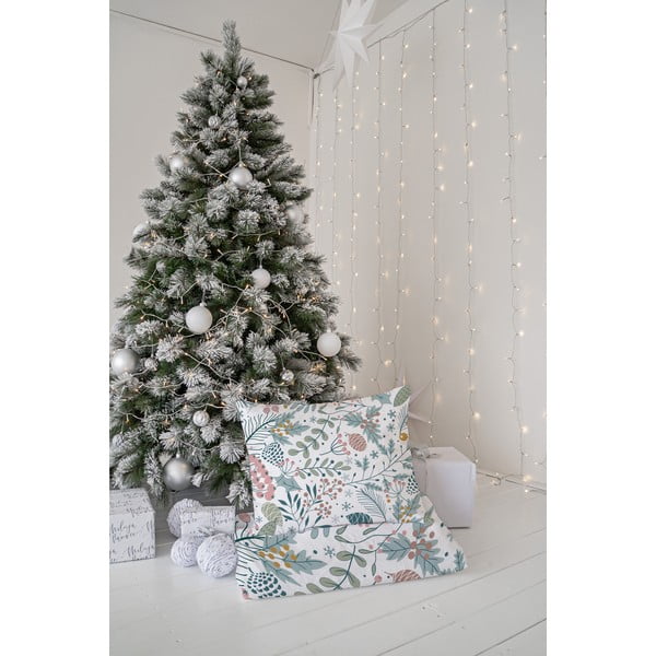 Balta/zila vienguļamā gultas veļa no kokvilnas satīna 140x200 cm Pastel Christmas – Butter Kings-image-2