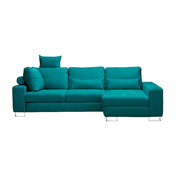 Tirkīza stūra dīvāns-guļamā gulta Windsor & Co Sofas, labais stūris Alpha