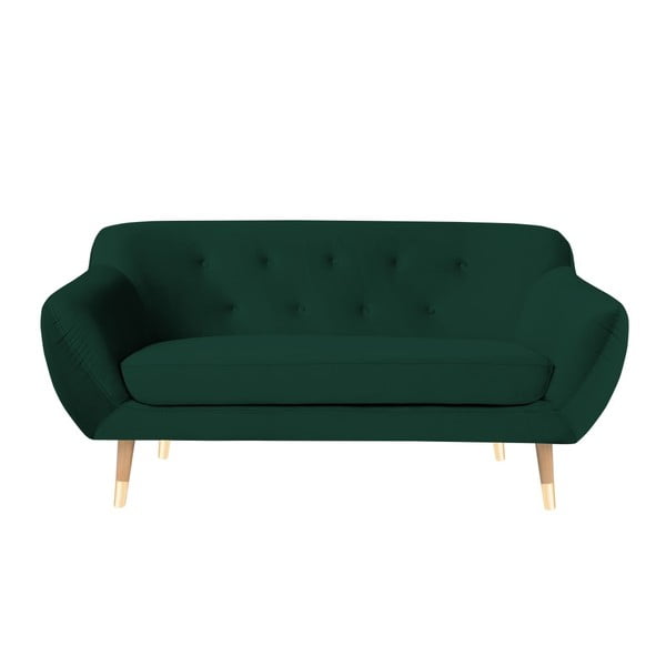 Mazzini Sofas Amelie tumši zaļš divvietīgs dīvāns