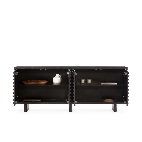 Melna mango masīvkoka kumode 200x80x40 cm Inaya – MOME-image-4