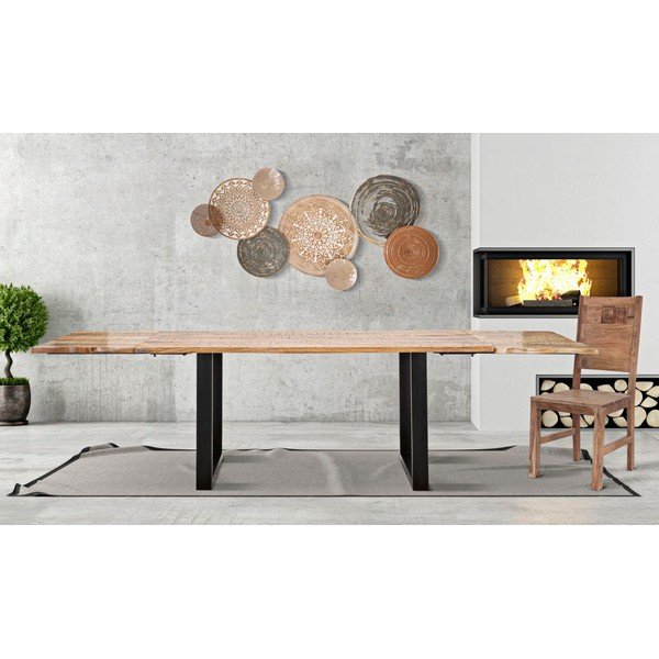 Izvelkams ēdamgalds ar papildu galda virsmu ar mango koka virsmu 90x180 cm Edge – Mauro Ferretti-image-1